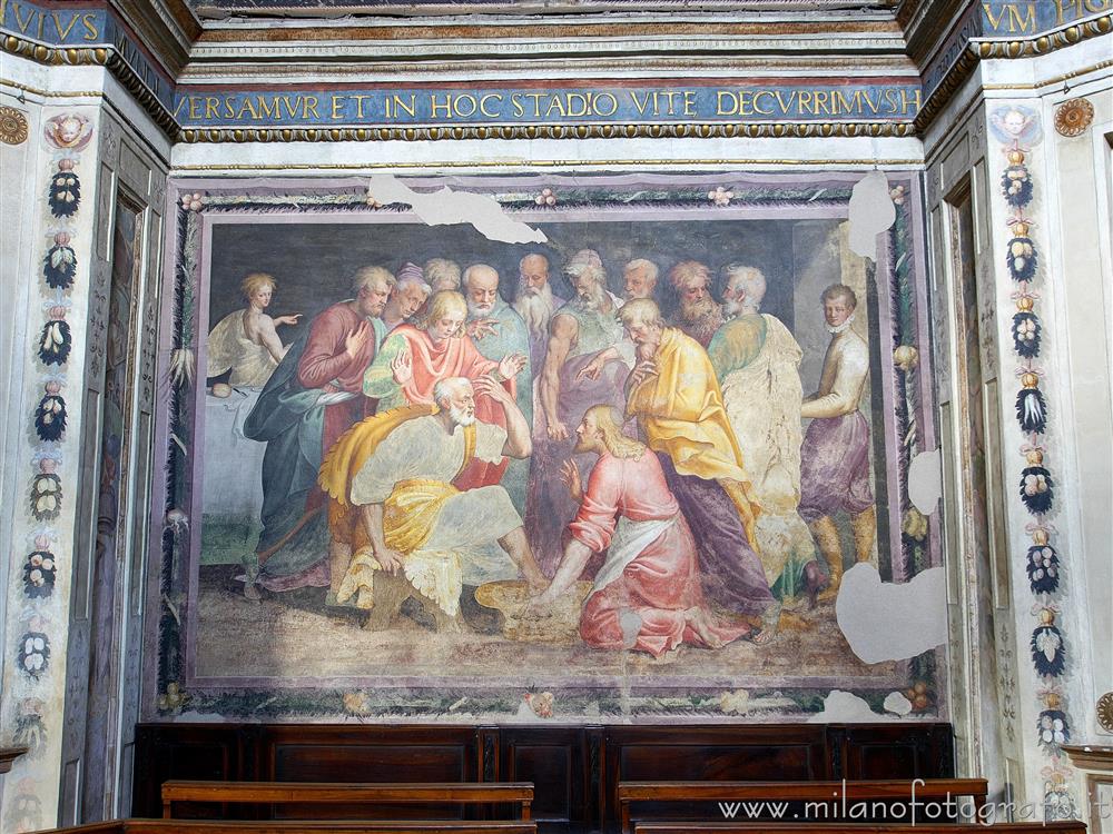 Caravaggio (Bergamo) - Affresco della Lavanda dei Piedi nella Cappella del Santissimo Sacramento nella Chiesa dei Santi Fermo e Rustico